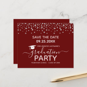 Papier Invitation de sauvegarde de la date de la fête de 