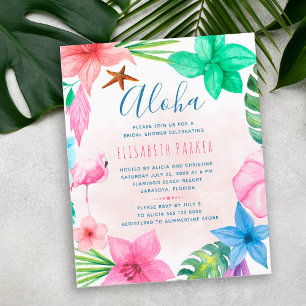 Papier Invitation de shower de mariage floral rose pour l