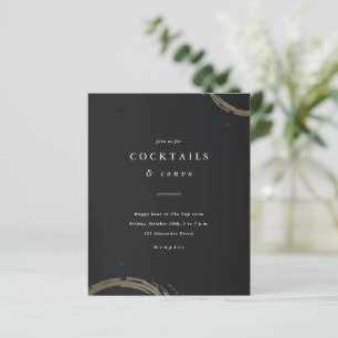 Papier Invitation de soirée cocktail élégante à budget li