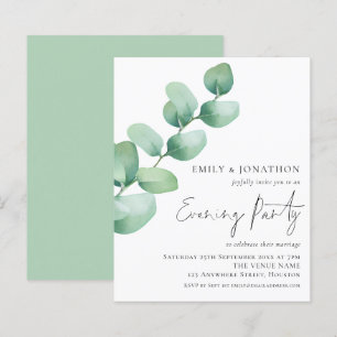 Papier Invitation de soirée de mariage au eucalyptus à pe