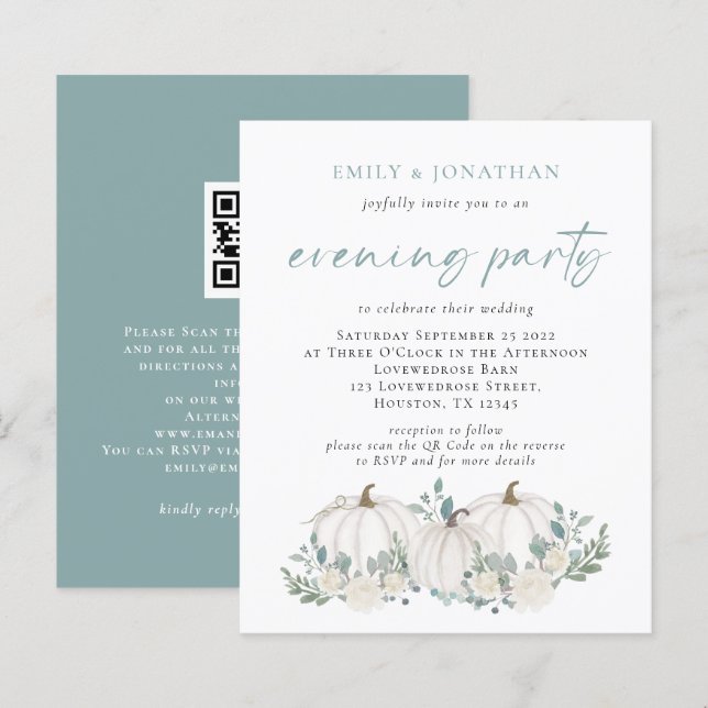 Papier Invitation de soirée des Citrouilles du budget Tur (Devant / Derrière)