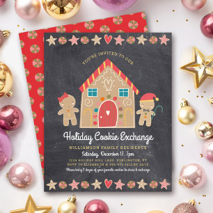 Papier Invitation de tableau noir pour une fête de cookie