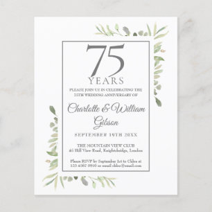 Papier Invitation de verdure pour le 75e anniversaire