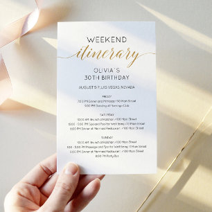 Papier Invitation d'itinéraire d'anniversaire de week-end