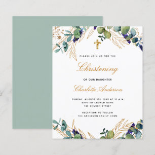 Papier Invitation d'or à l'eucalyptus