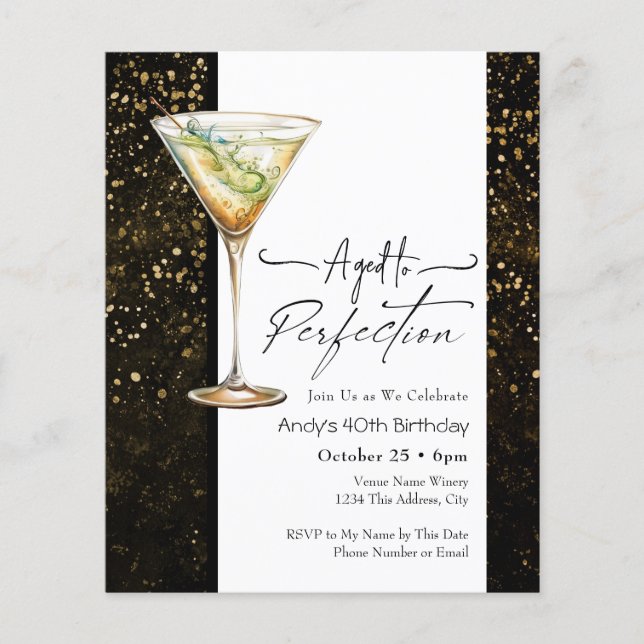 Papier Invitation du 40e anniversaire de l'âge parfait (Devant)