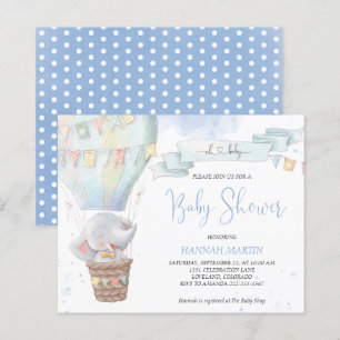Papier Invitation du Baby shower Budget Elephant du garço