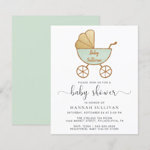 Papier Invitation du Baby shower de transport de la Monna