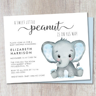 Papier Invitation du Baby shower Elephant Budget
