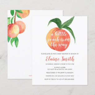 Papier Invitation du Baby shower Little Peach Budget