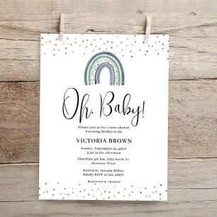 Papier Invitation du Baby shower Rainbow Boy Budget