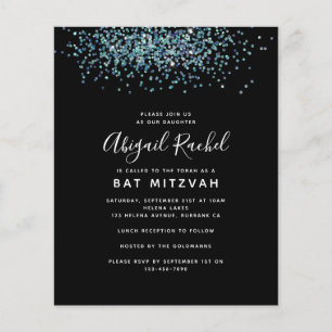Papier Invitation du Bat mitzvah du budget de la Parties 