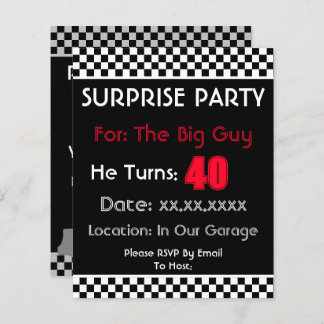 Papier Invitation du Black White Check Party