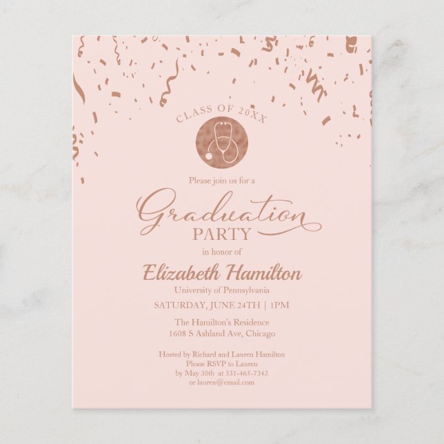 Papier Invitation du budget de l'École des sciences infir (Devant)