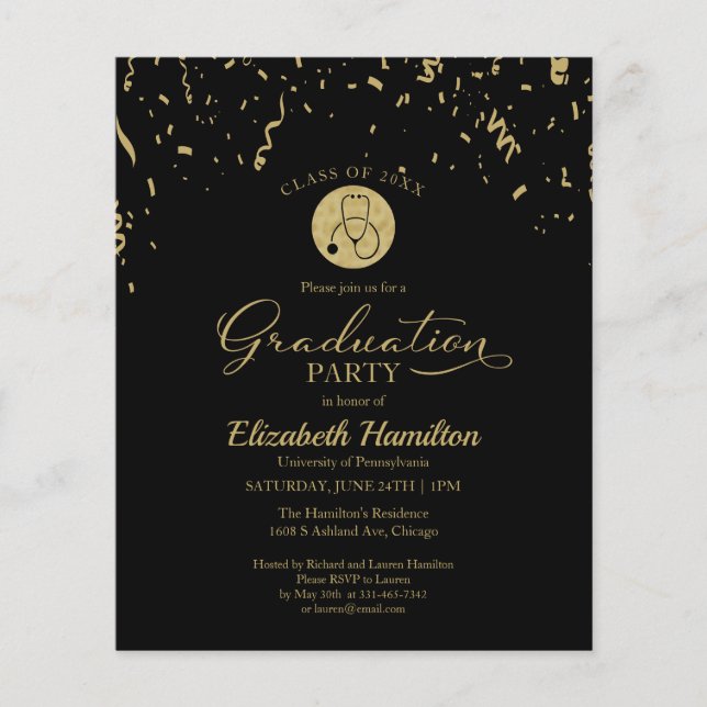 Papier Invitation du budget de l'École des sciences infir (Devant)