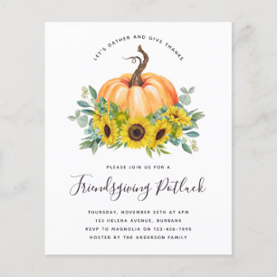 Papier Invitation du Citrouille du budget Friendsgiving P