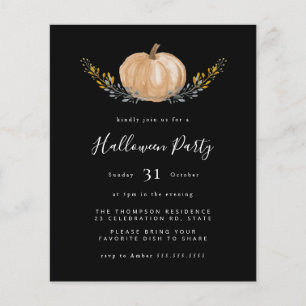 Papier Invitation du Citrouille du budget Halloween Black