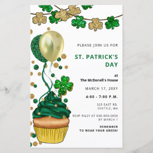 Papier Invitation du Jour de la Saint Patrick Shamrock ve