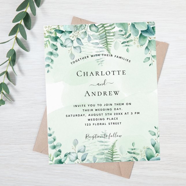 Papier Invitation du mariage du budget pour les forêts d' (Créateur téléchargé)