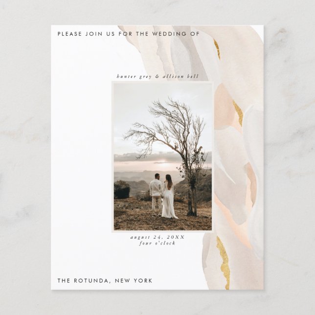 Papier Invitation du Mariage photo Abstrait Budget (Devant)