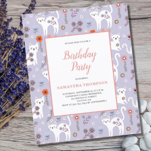 Papier Invitation du Motif de chat à un très bon budget