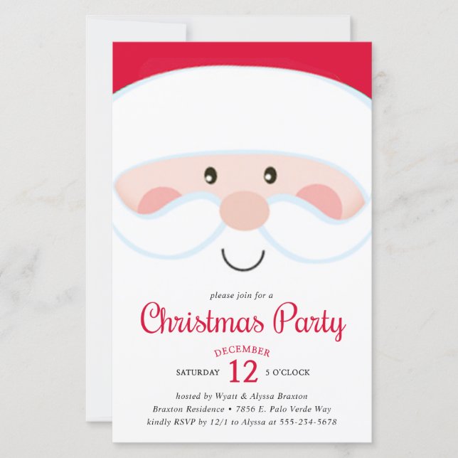 Papier Invitation du parti de Noël Budget Père Noël (Devant)