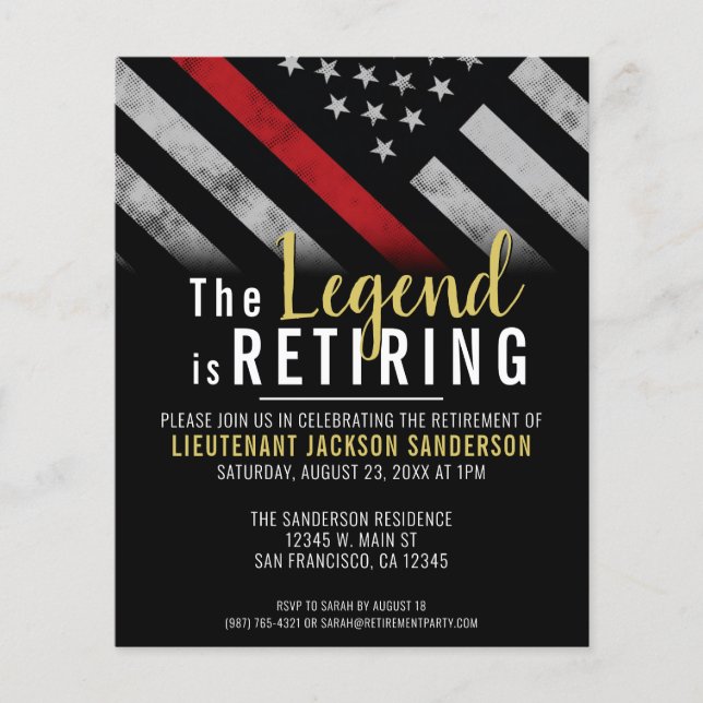 Papier Invitation du parti de retraite des pompiers du bu (Devant)