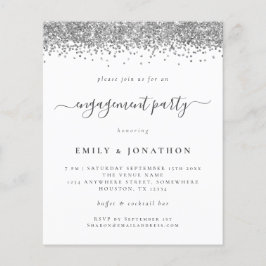 Papier Invitation du script de Parties scintillant argent