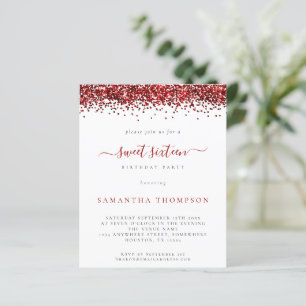 Papier Invitation du Sweet sixteen de Parties scintillant