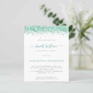 Papier Invitation du Sweet sixteen de Parties scintillant