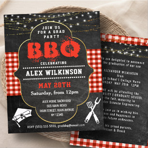 Papier Invitation du tableau de bord du parti BBQ