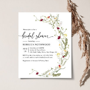 Papier Invitation Élégante Boho Bridal Showeuse Budget
