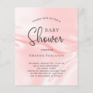 Papier Invitation en soie rose baby shower budget