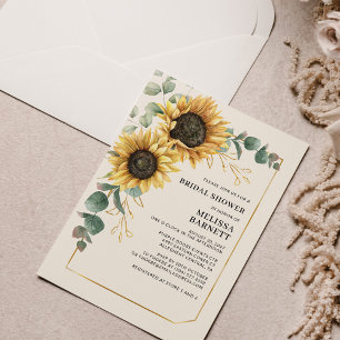 Papier Invitation Fête des mariées Budget Sunflower Eucal