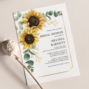 Papier Invitation Fête des mariées de tournesol Eucalyptu