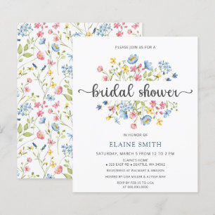 Papier Invitation Fleur sauvage Floral Bridal