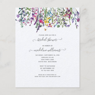 Papier Invitation Fleur sauvage Florale de douche nuptial