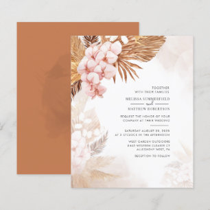 Papier Invitation Florale en Terracotta avec Herbe des Pa