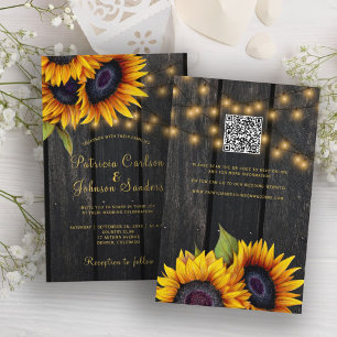 Papier Invitation mariage rustique budget QR CODE