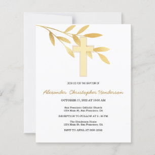 Papier Invitation Or/BUDGET/Baptême.