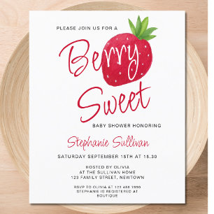 Papier Invitation pour Baby Shower Berry Sweet à petit bu