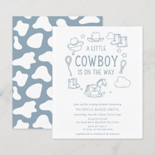 Papier Invitation pour Baby Shower Garçon Petit Cowboy à
