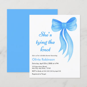 Papier Invitation pour la fête de douche de mariée Blue B