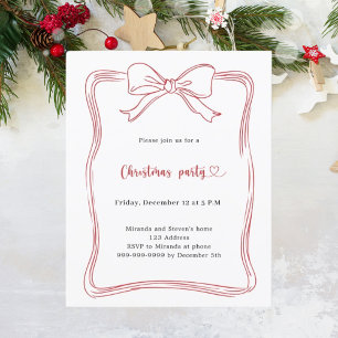 Papier Invitation pour la fête de Noël dessinée à la main