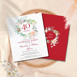 Papier Invitation pour la fête surprise des 40 ans de mar