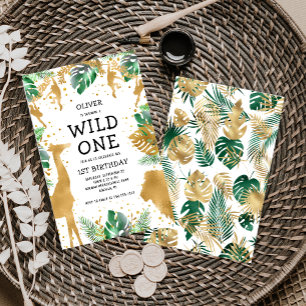 Papier Invitation pour le 1er anniversaire Safari de Wild