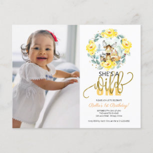 Papier Invitation pour un premier anniversaire photo "Ell