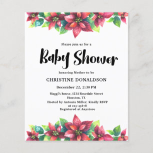 Papier Invitation pour une Baby Shower d'hiver de Noël à