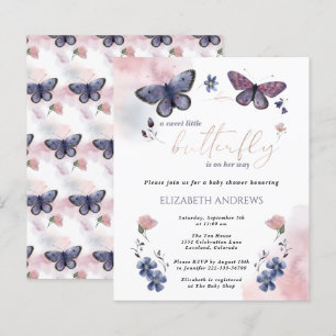 Papier Invitation pour une Baby Shower "Petit Papillon" à