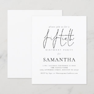 Papier Invitation pour une fête d'anniversaire de 50 ans 